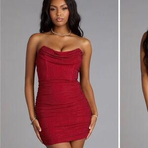 Red Strapless Mini Dress; brand new/ never worn